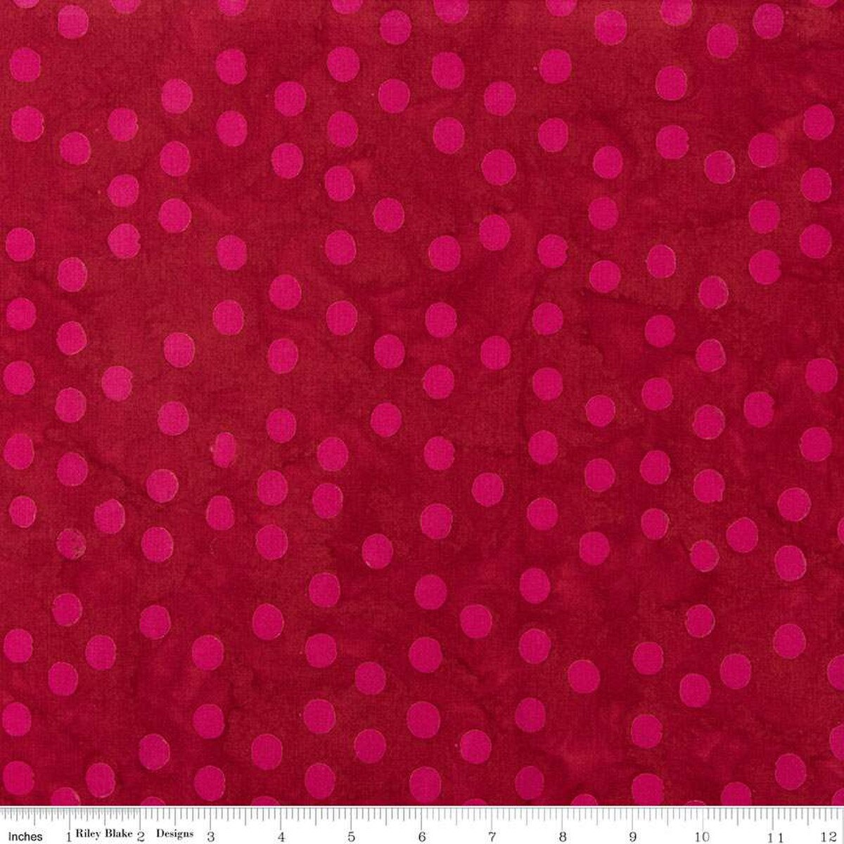 Expressions Batiks Elementals Polka Pop Brick Fabric (QUARTER YARD increments)