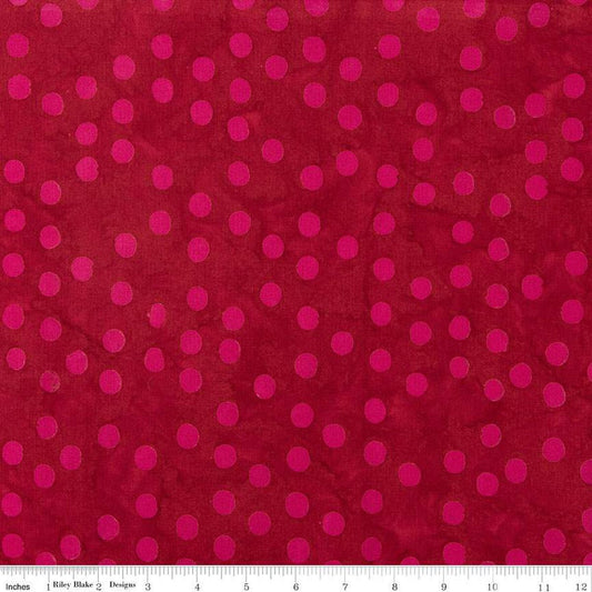 Expressions Batiks Elementals Polka Pop Brick Fabric (QUARTER YARD increments)