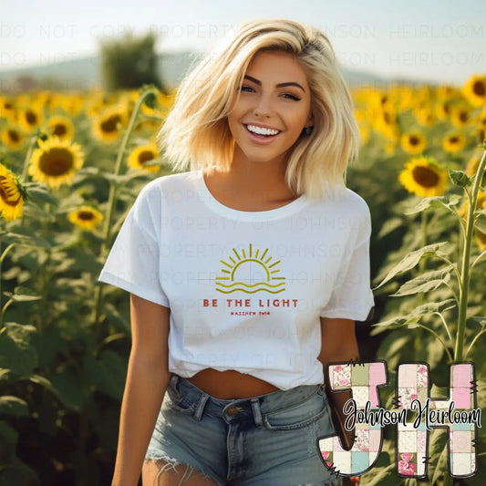 Be the Light embroidered T-Shirt/Crewneck Johnson Heirloom