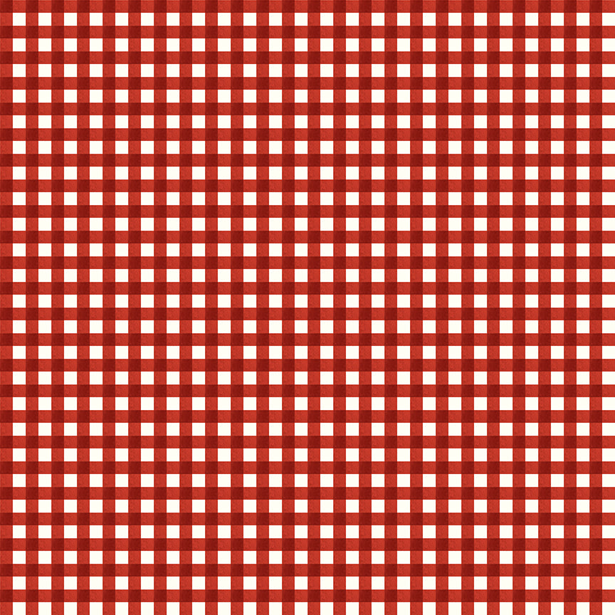 Charming Christmas Gingham Red fabric (QUARTER YARD increments)
