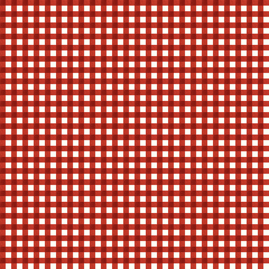 Charming Christmas Gingham Red fabric (QUARTER YARD increments)