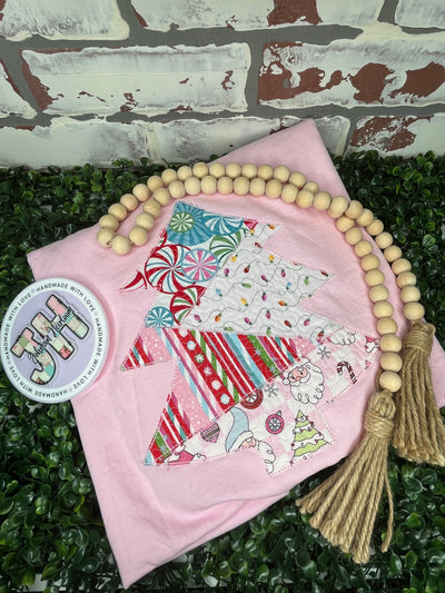 Quilted Christmas Tree embroidered T-Shirt/Crewneck