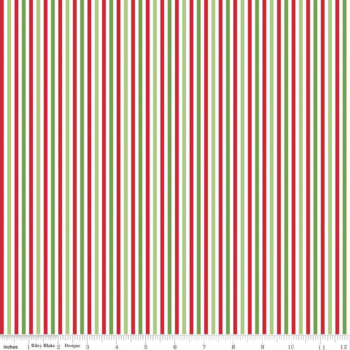 1/8" Stripe Christmas FABRIC (Quarter Yard increments)