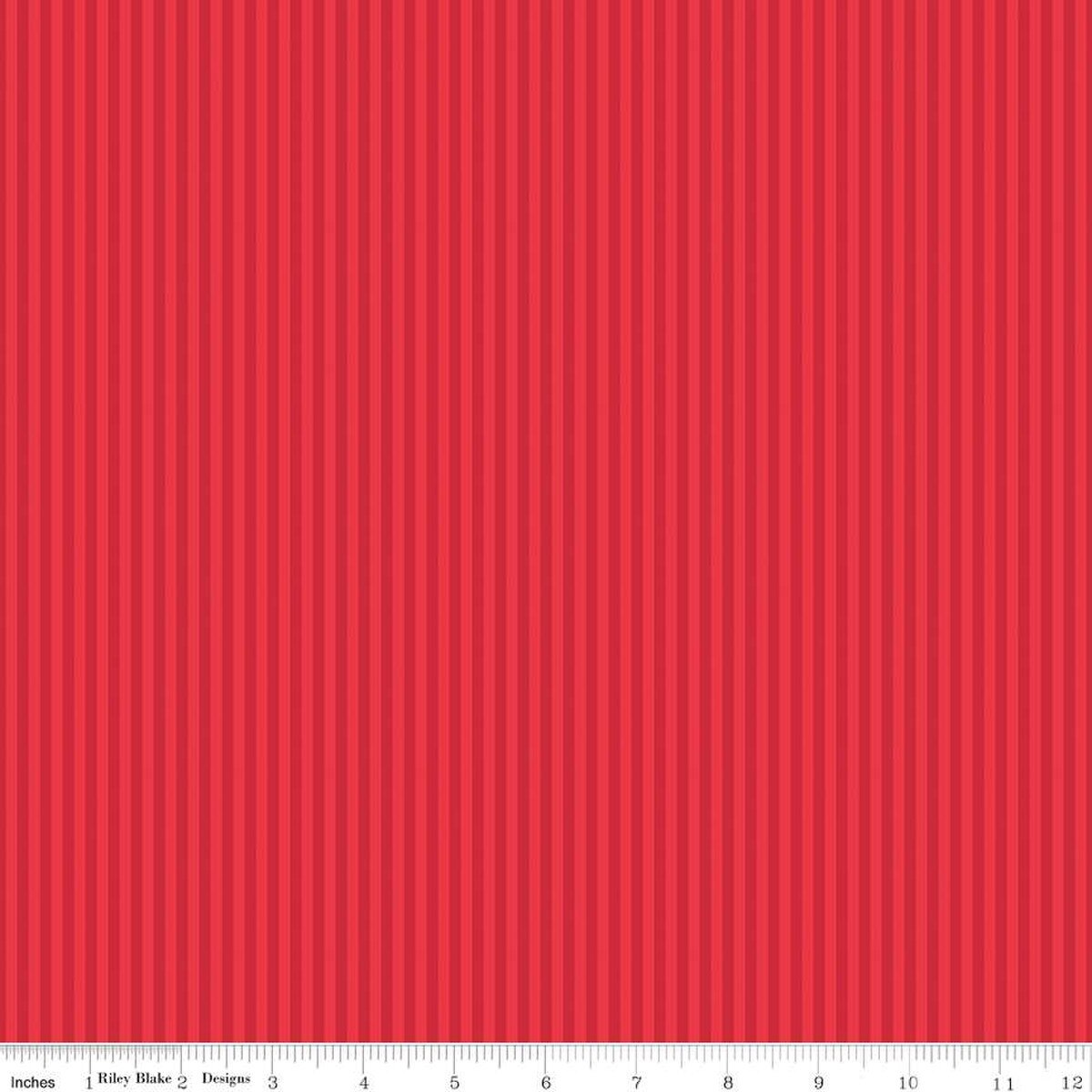 1/8" Tonal Stripe Red FABRIC (Quarter Yard increments)