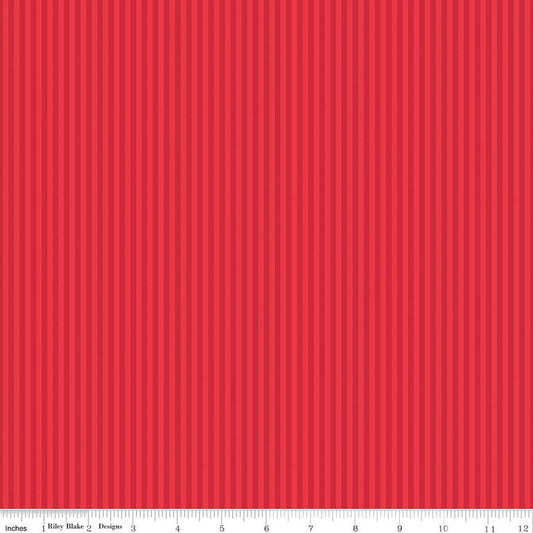 1/8" Tonal Stripe Red FABRIC (Quarter Yard increments)