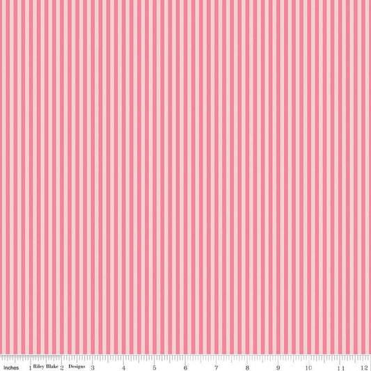 1/8" Tonal Stripe Sugar Pink FABRIC (Quarter Yard increments)
