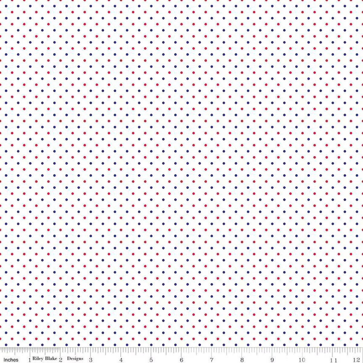 Swiss Dot on White Patriotic FABRIC (Quarter Yard increments)