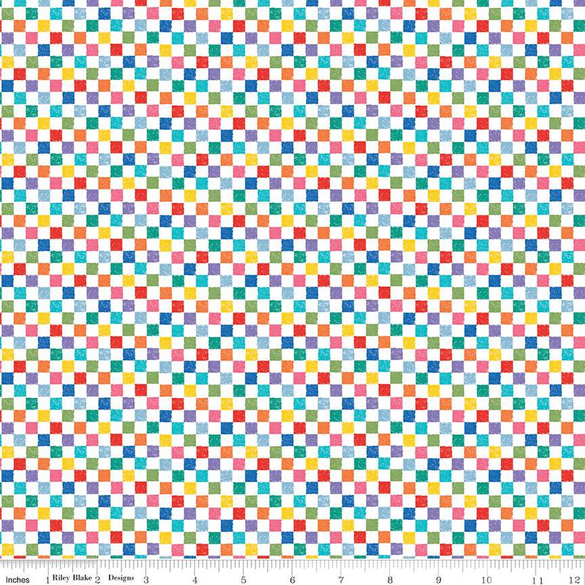 Check Please! 1/4" Check Rainbow FABRIC (Quarter Yard increments)
