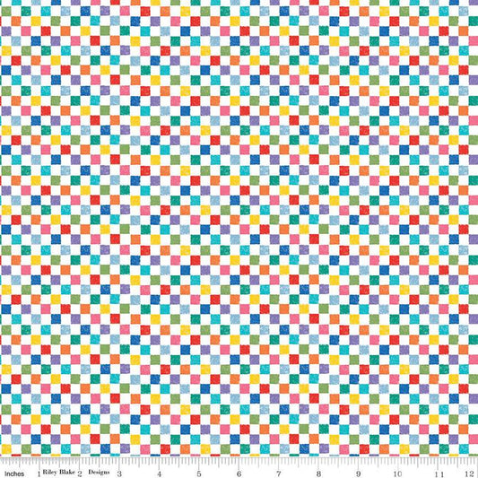 Check Please! 1/4" Check Rainbow FABRIC (Quarter Yard increments)