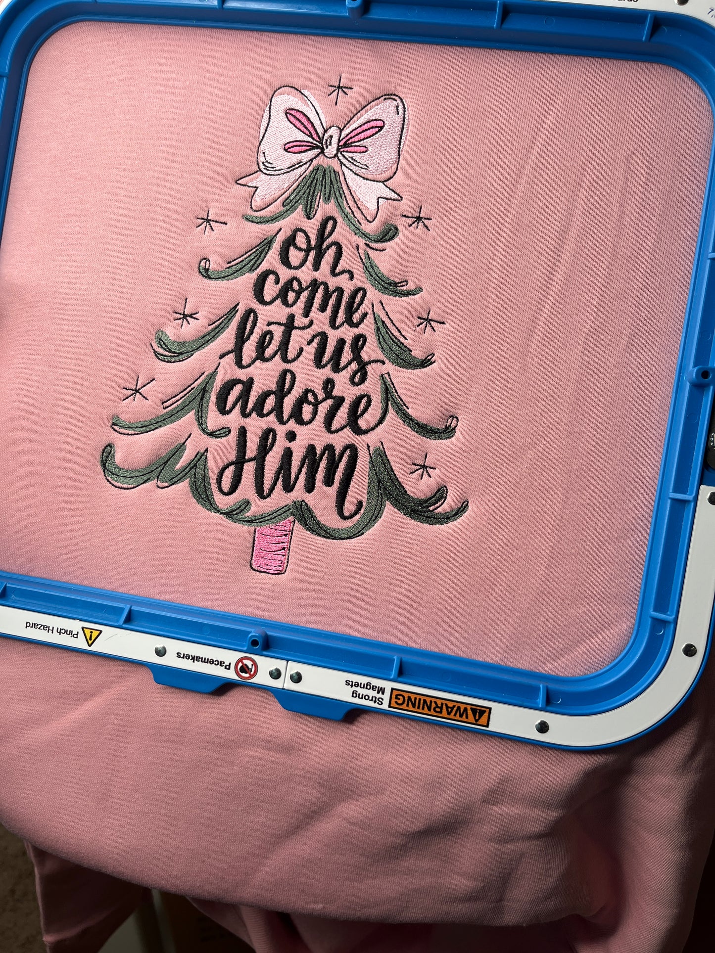 Oh Come let us adore him embroidered T-Shirt/Crewneck