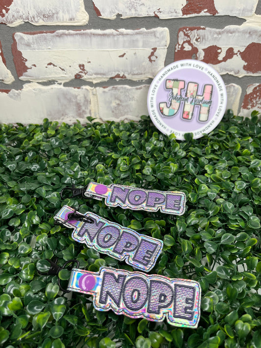 Nope Embroidered Keychain/Bag Accessories Johnson Heirloom