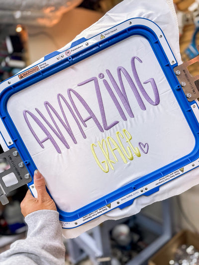 Amazing Grace Embroidered Shirt | Christian T-Shirt or Crewneck | Faith Based Clothing | Hymn Apparel | Handmade Christian Gift