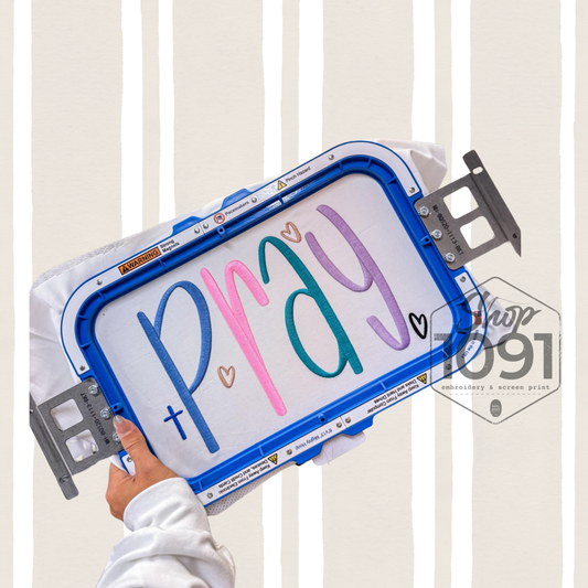 Pray Embroidered Shirt | Christian T-Shirt or Crewneck | Faith Based Clothing | Minimalist Religious Apparel | Handmade Gift