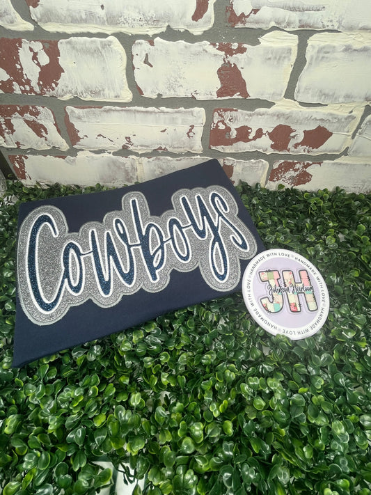 Cowboys embroidered T-Shirt/Crewneck Johnson Heirloom