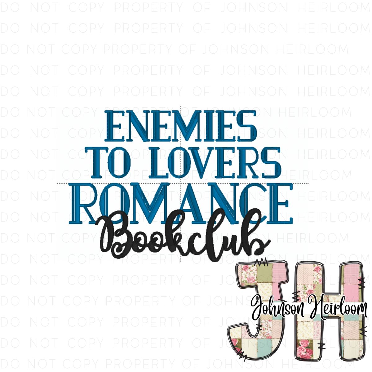 Enemies to Lovers Romance Bookclub Machine Embroidery Digital Design