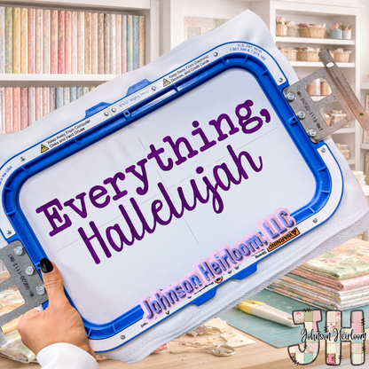 Embroidered “Hallelujah” Custom Text Tee or Crewneck | Faith Apparel | Christian Gift | Johnson Heirloom