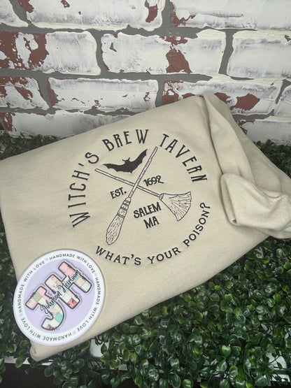 Witch’s Brew Tavern embroidered Crewneck Johnson Heirloom