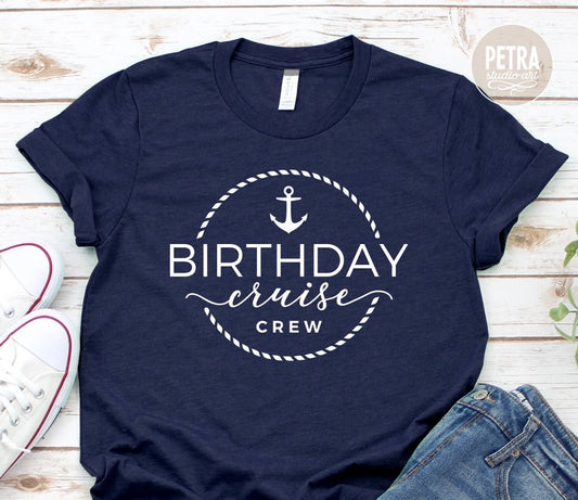 Birthday Cruise Crew Printed T-Shirt/Crewneck