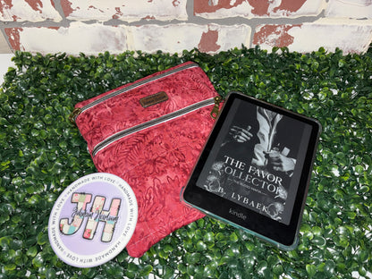 Kindle Double Zipper Pouch | Padded E-Reader Case | Handmade Zipper Pouch for Kindle & Accessories