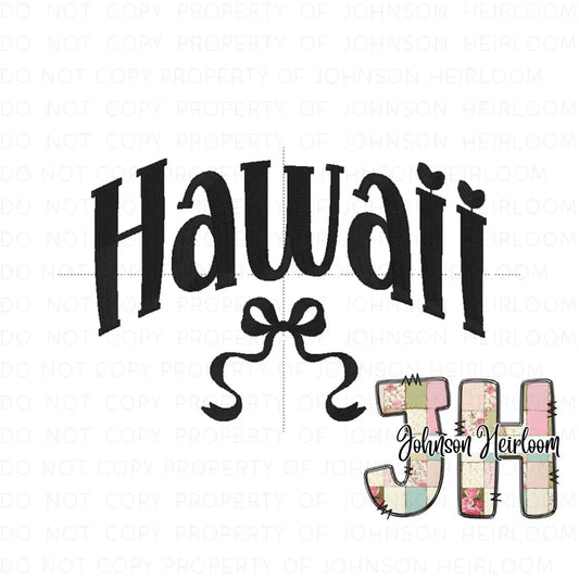 Croquette Bow Hawaii Machine Embroidery Digital Design Johnson Heirloom