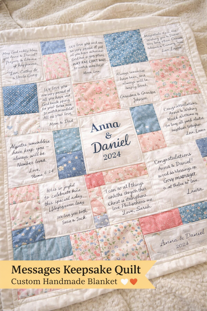Messages Keepsake Quilt – Custom Handmade Blanket