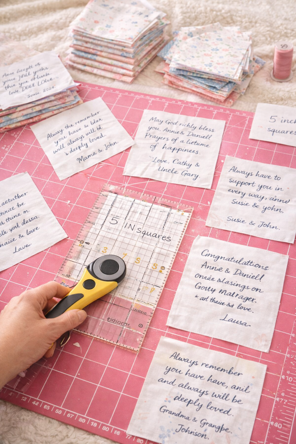 Messages Keepsake Quilt – Custom Handmade Blanket