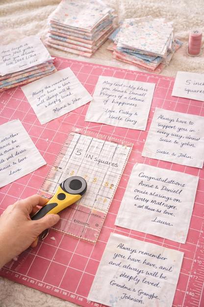 Messages Keepsake Quilt – Custom Handmade Blanket