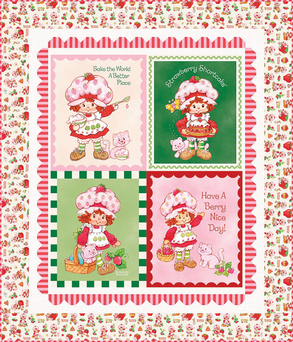 Strawberry Shortcake™ Panel Quilt Kit – 53 1/2" x 62 1/2" – Collector Box – December 2026 – 50% Deposit Preorder