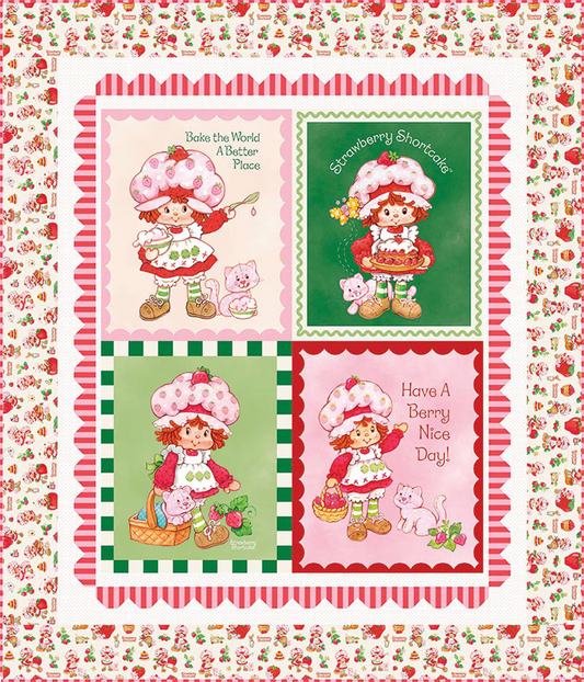 Strawberry Shortcake™ Panel Quilt Kit – 53 1/2" x 62 1/2" – Collector Box – December 2026 – 50% Deposit Preorder