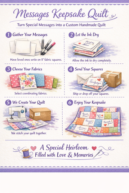 Messages Keepsake Quilt – Custom Handmade Blanket