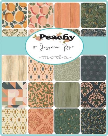 Peachy by Jessica Rose for Moda Fabrics.  Charm Pack: 42 Piece Assorted 5" Squares