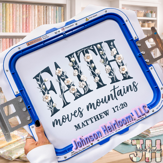 Faith Moves Mountains Embroidered Shirt or Crewneck | Matthew 17:20 Christian Apparel
