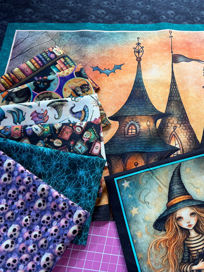 ✨ Witchypoo Fabric Box | Halloween Fabric Bundle | 2 Panels + 6 Half Yard Cuts | Spooky Quilting Fabric Collection | Johnson Heirloom