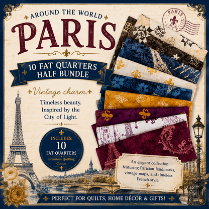 Around the World – Paris Half Bundle | 10 Fat Quarters | Tara Reed for Riley Blake Designs