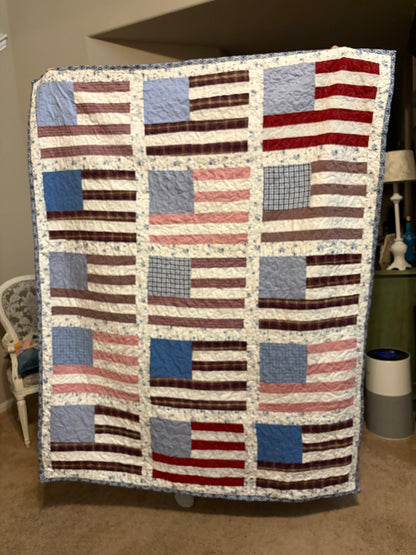 American Flag Keepsake Quilt | Patriotic American Flag Quilt | Available in Wall Hanging, Throw, Queen, and King Sizes