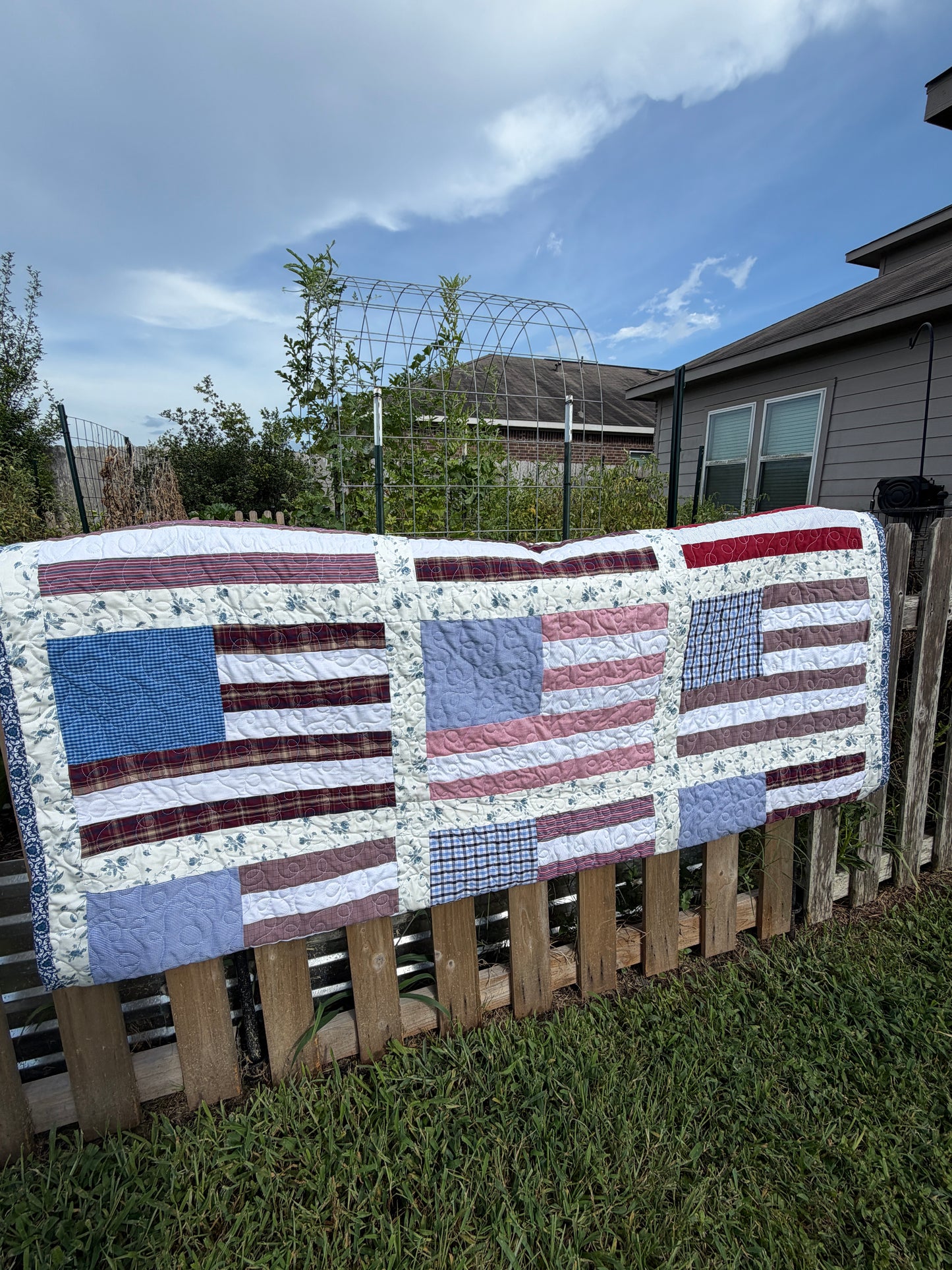 American Flag Keepsake Quilt | Patriotic American Flag Quilt | Available in Wall Hanging, Throw, Queen, and King Sizes