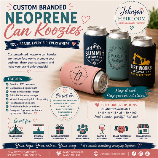 Custom Neoprene Can Koozie | Personalized Business Logo Can Cooler