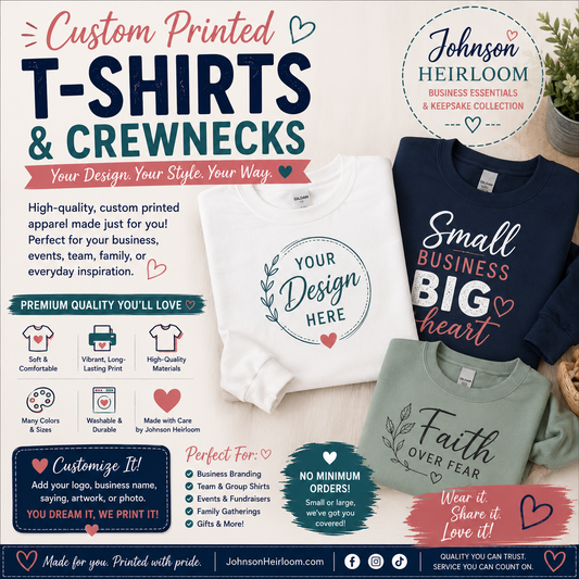 Custom Printed T-Shirts & Crewnecks | Personalized Business Apparel