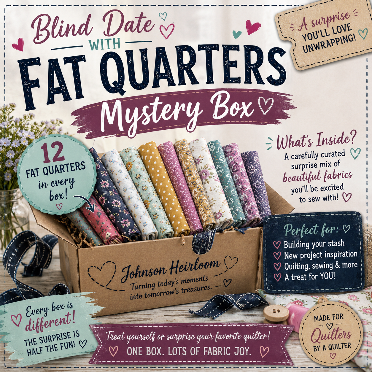 Blind Date with Fat Quarters Mystery Box – 12 Fat Quarters
