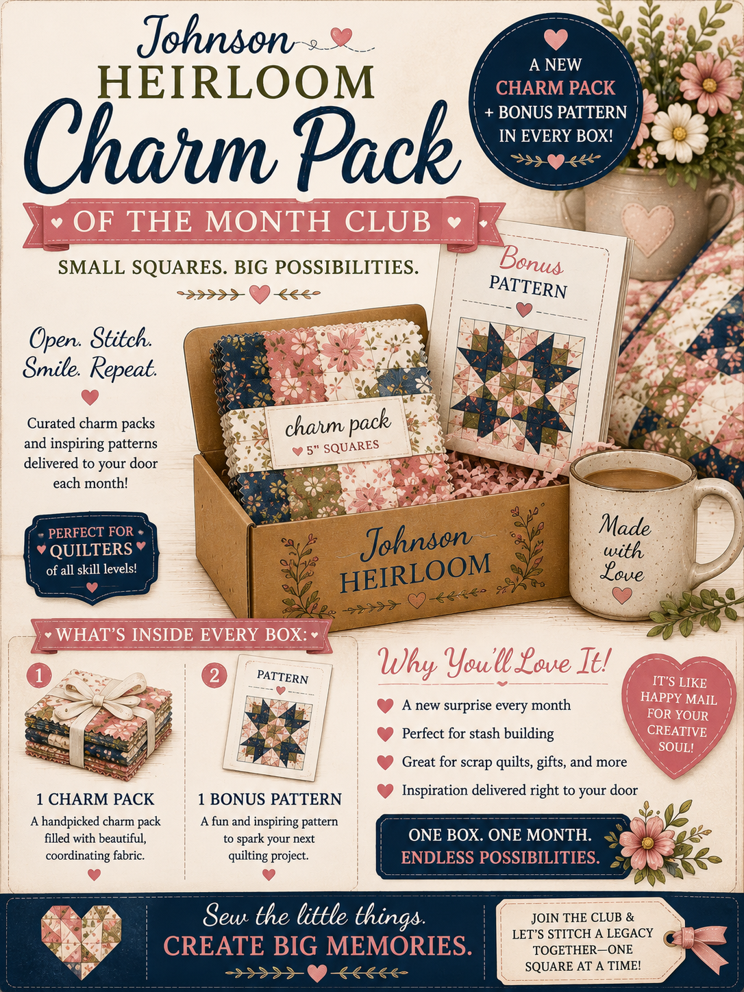 🧵 Johnson Heirloom Charm Pack of the Month Club