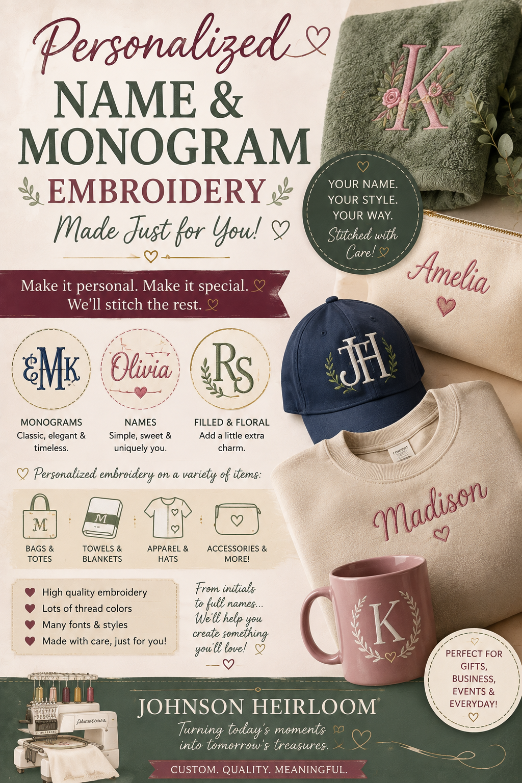 Personalized Name Embroidery Service