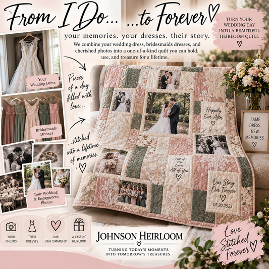 Wedding Dress & Photo Heirloom Quilt