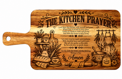 Kitchen Prayer Engraved Cutting Board | Christian Kitchen Gift