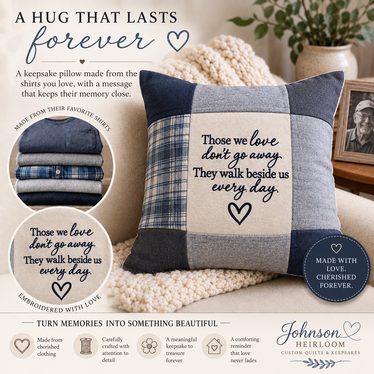 Custom Keepsake Memory Pillow