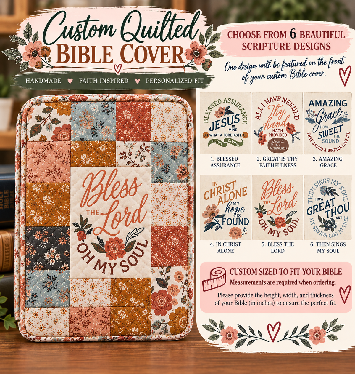 Custom Quilted Bible Cover | Handmade Patchwork Bible Cover