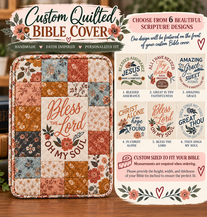 Custom Quilted Bible Cover | Handmade Patchwork Bible Cover