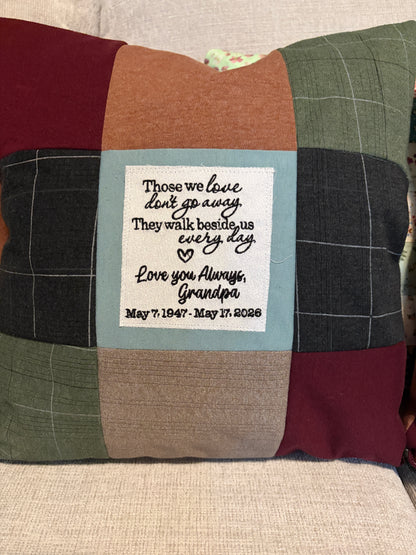 Custom Keepsake Memory Pillow