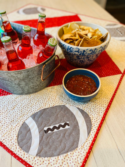 Football Table Topper or Lap Quilt Pattern - Paper Print Version