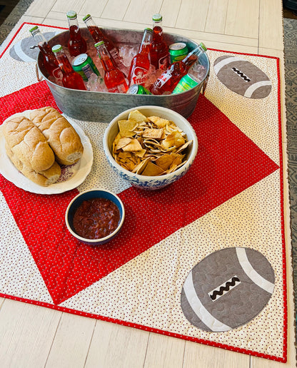 Football Table Topper or Lap Quilt Pattern - Paper Print Version