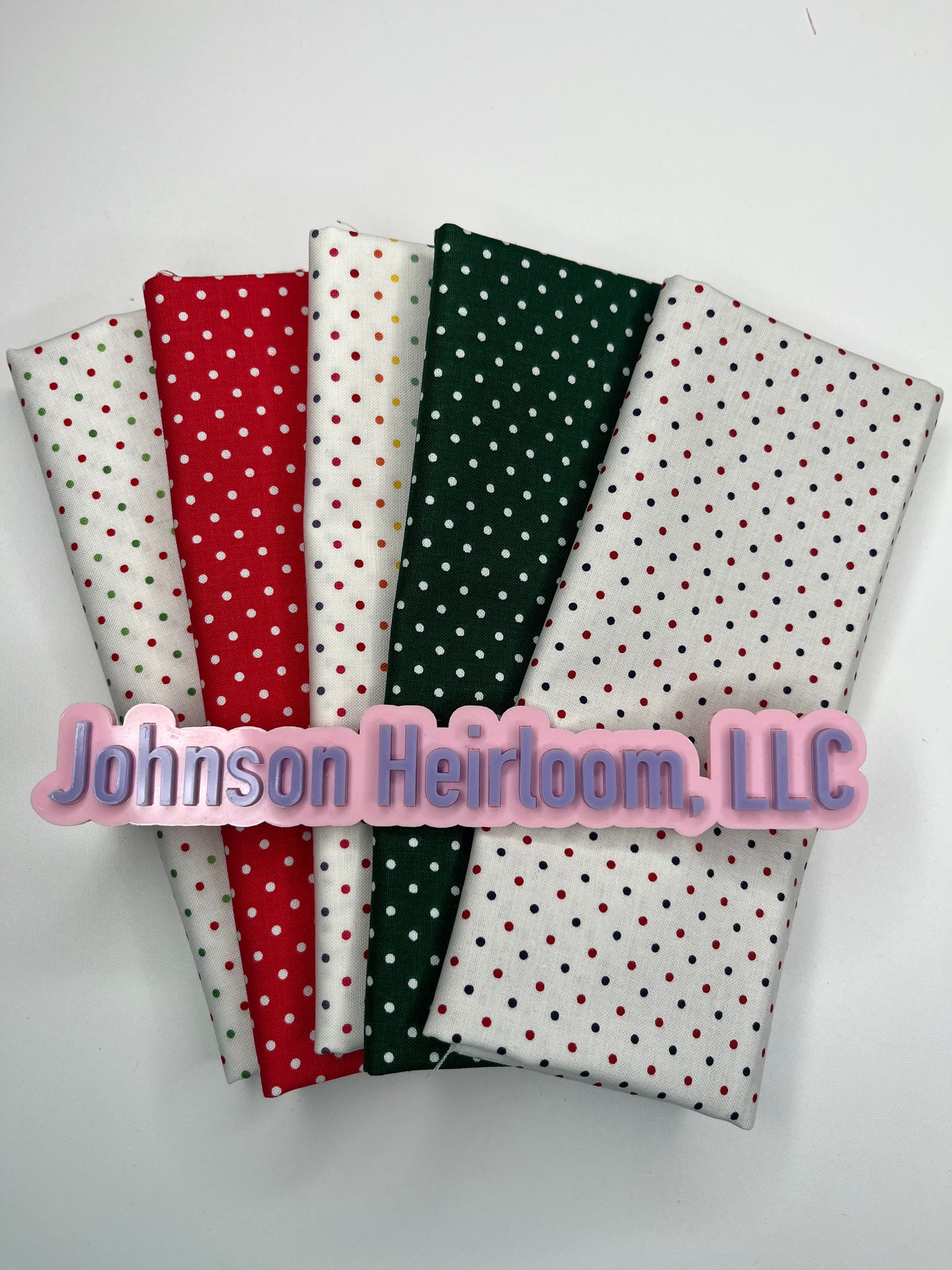 Swiss Dot FABRIC Quarter Yard bundle of 5